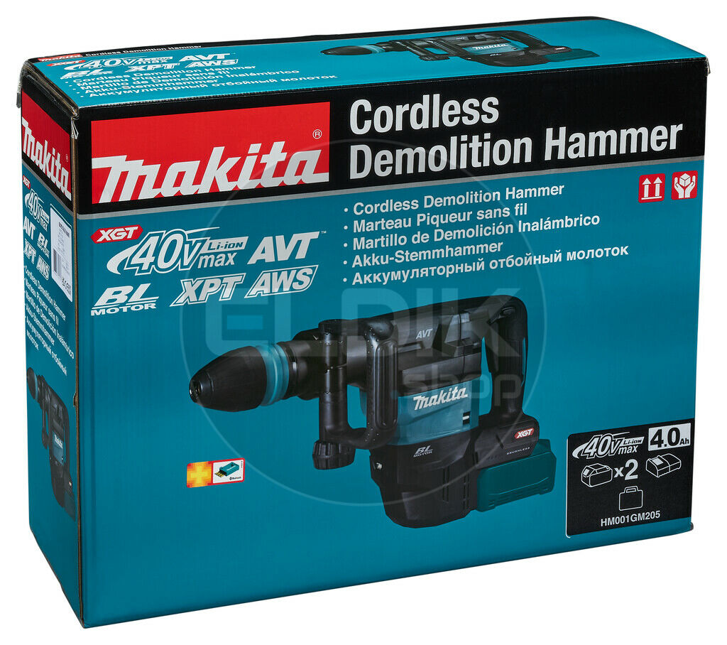 Makita HM001GM205 40 V Max Breekhamer 4 0 Ah Accu 2 St Lader In