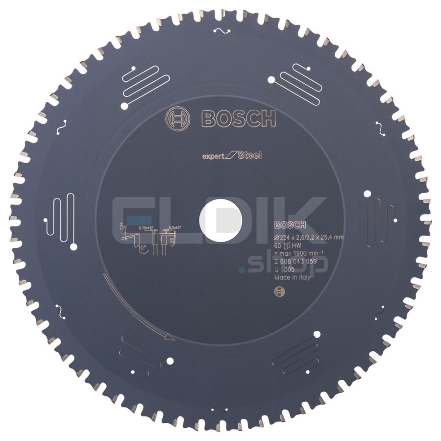Bosch F00Y145203 Cirkelzaagblad HM voor Staal | 254 x 25.4 T60 - 2608643059