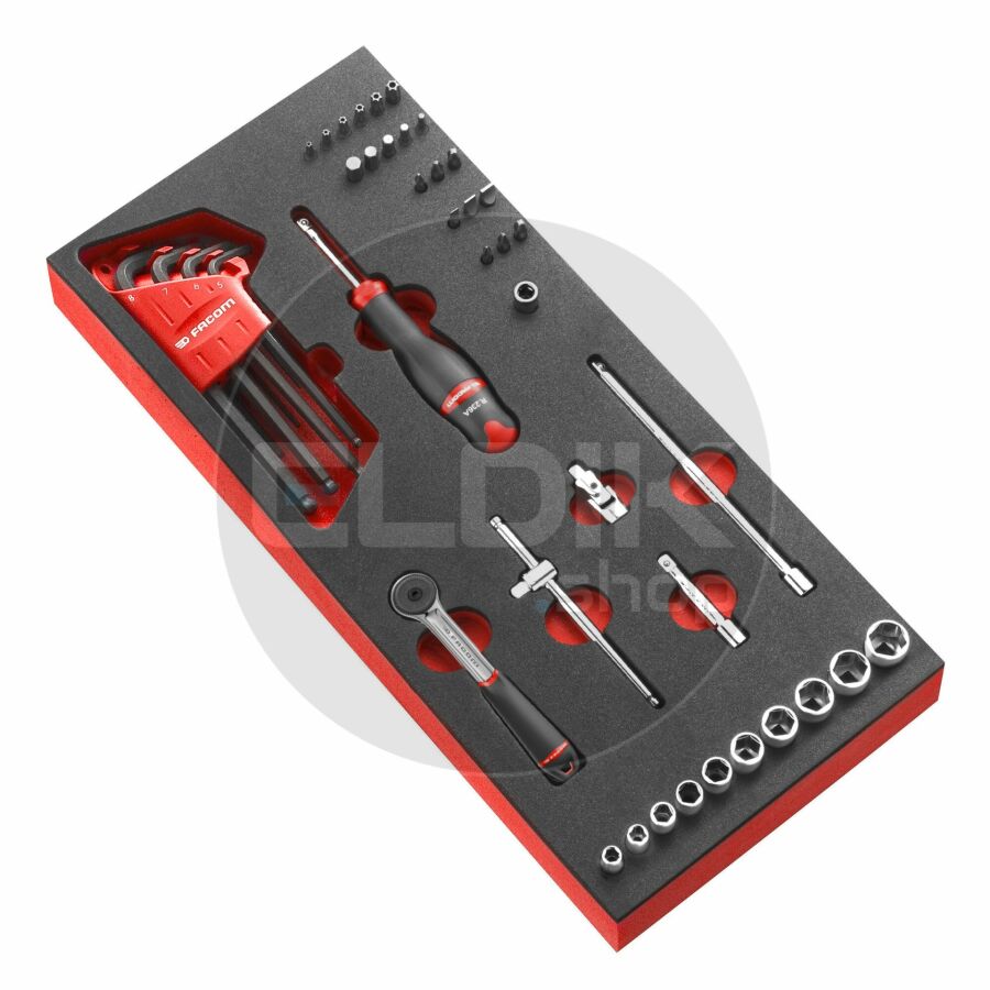 Facom MODM.R161-36 Foam Module 38 Delige 1/4” Doppen en hulpstukken