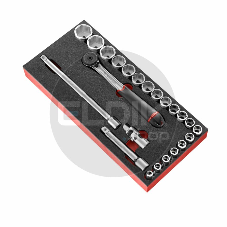 Facom MODM.S161-36 Module 23 Delige 1/2” Doppen en hulpstukken