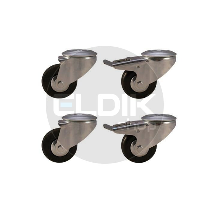 Runpotec 20623 Zwenkwiel Set, 4-delig (2 met rem)