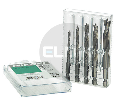 Hikoki 781983 Cassette 5-delig hout spiraalboren met 1/4" zeskant aansluiting (4/5/6/8/10mm)