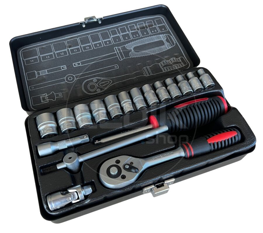 E-Tools 18 Delige Doppenset 1/4"