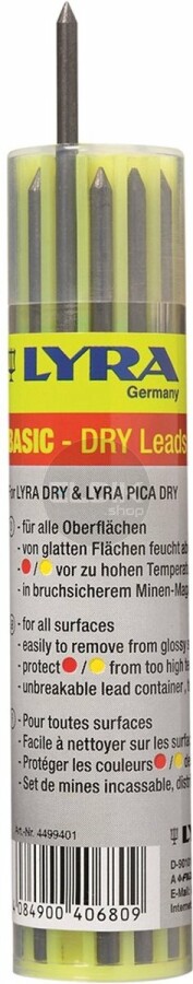Lyra 4499102 Dry reservestiftjes, zwart (2B) / pak a 12 stuks