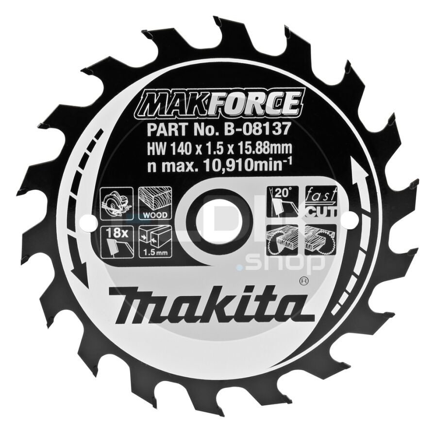 Makita B-08137 Cirkelzaagblad voor Hout | 140 x 15 T18