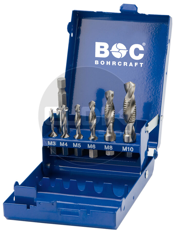 Bohrcraft 41711410007 Combi tapbitset 7 delig HSS-G M3-M 10 Minibox