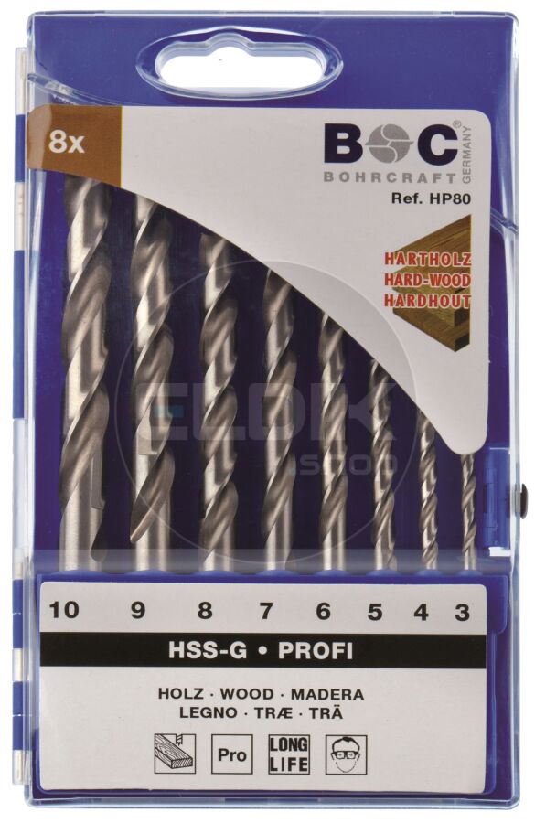 Bohrcraft HP 80 Houtborenset 3,0 - 10,0 | 8-delig - 31101430008