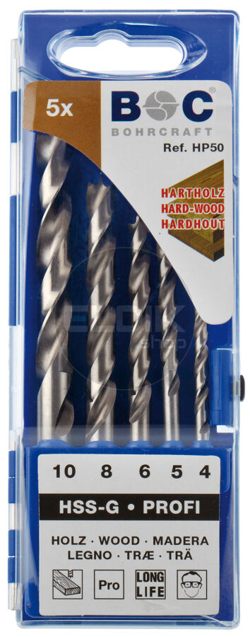 Bohrcraft HP 50 Houtborenset 4,0 - 10,0 | 5-delig - 31101430005
