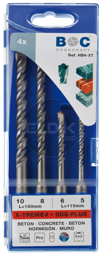 Bohrcraft XT HB4 Hamerboorset 5,0 - 10,0 | 4-delig - 26101430004