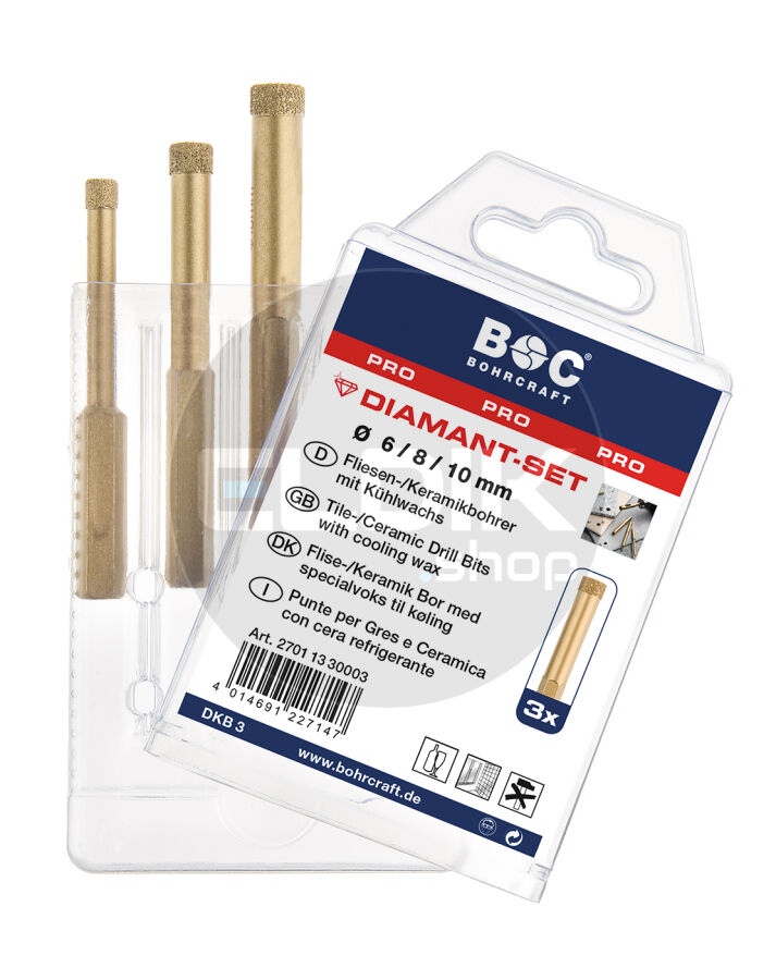 Bohrcraft 27011330003 Diamant tegelboorset 6-10 mm 3 dlg DKB3