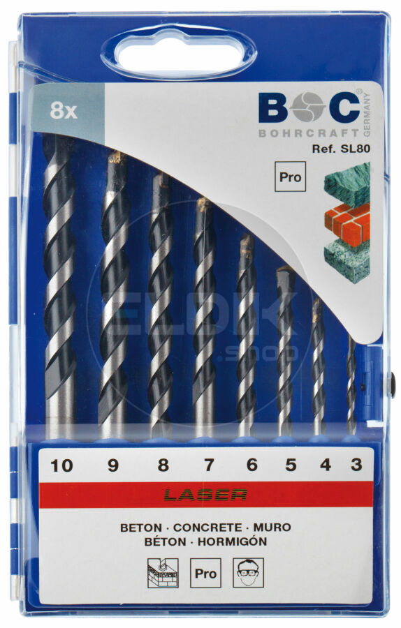 Bohrcraft SL80 Betonboorset 3,0 - 10,0 | 8-delig - 22501430008