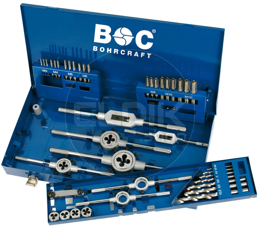 Bohrcraft 60001410044 Draadsnijset 44 delig M 3 - M 12 GW12