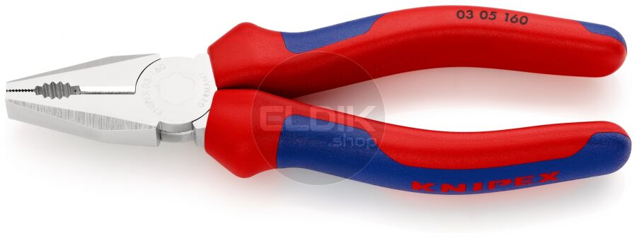 Knipex 03 05 160 Kombi-tang verchroomd/comfort 160 mm