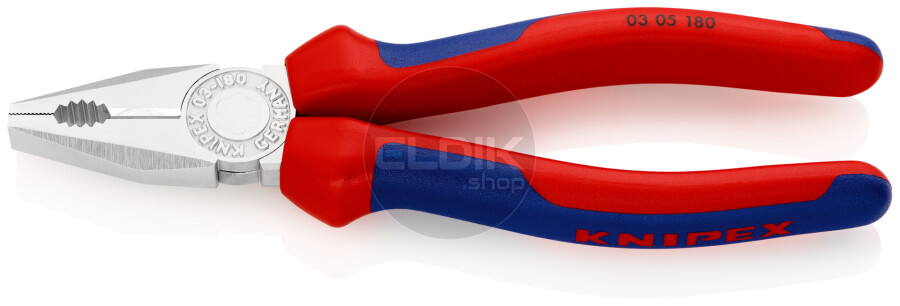 Knipex 03 05 180 Kombi-tang verchroomd/comfort 180 mm