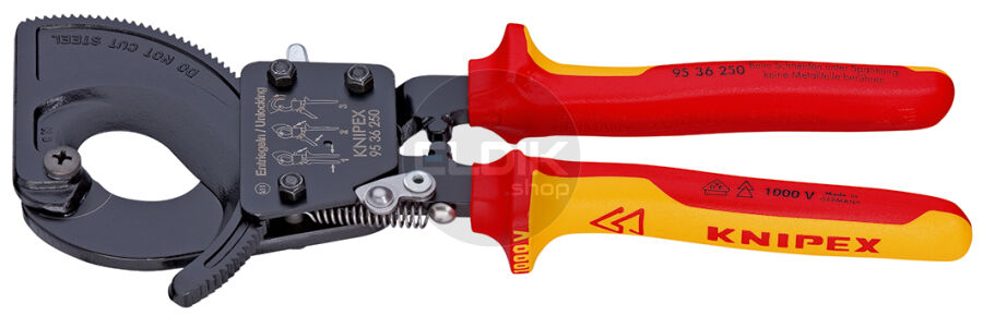 Knipex 95 36 250 Kabelschaar met ratelprincipe tot 240mm² | VDE