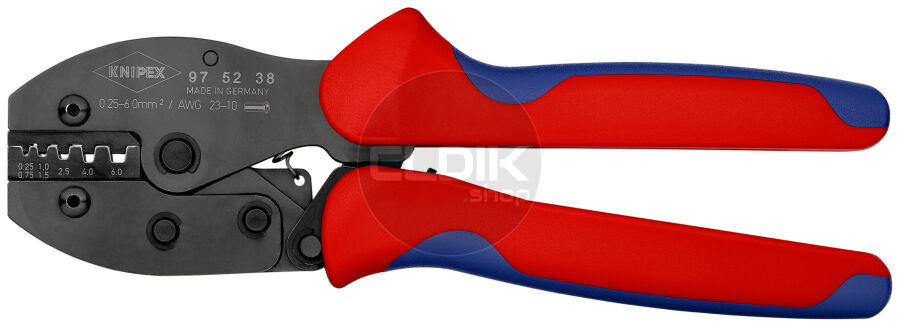 Knipex 97 52 38 Krimptang voor adereindhulzen | 0,25 — 6,0 mm²