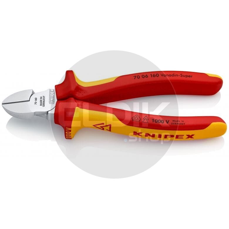 Knipex 70 06 160 Zijsnijtang verchr./comfort 160 mm VDE