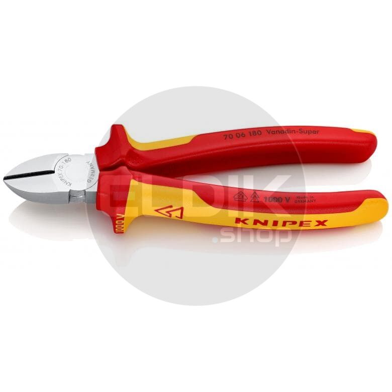 Knipex 70 06 180 Zijsnijtang verchr./comfort 180 mm VDE
