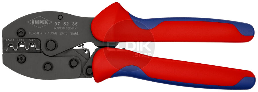 Knipex 97 52 35 Krimptang voor niet geisoleerde open connectors
