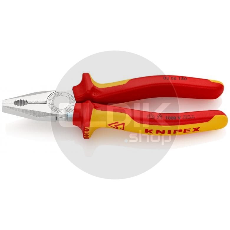 Knipex 03 06 180 Kombi-tang verchr./comfort VDE 180 mm