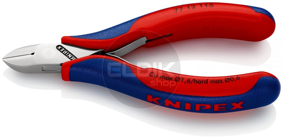 Knipex 77 12 115 Zijsnijtang ronde kop + draadklem 115 mm