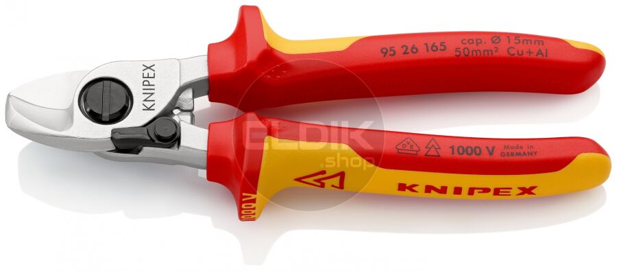 Knipex 95 26 165 Kabelschaar 165 mm met openingsveer VDE