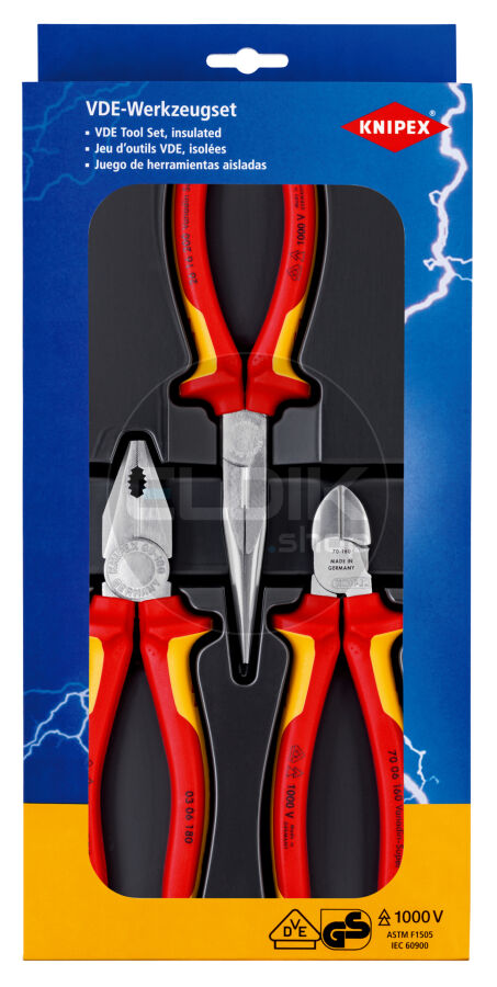 Knipex 00 20 12 Tangen set 3-delig VDE