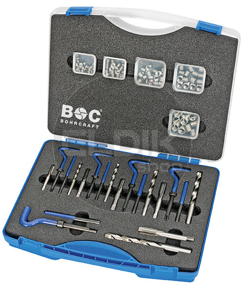 Bohrcraft GR-512 Comb.-Schroefdraad reparatieset in plastic koffer 130-dlg. M5 - M12 - 46011331512