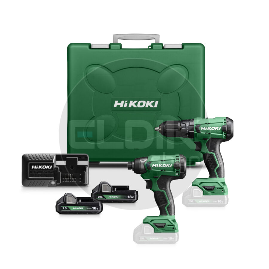 Hikoki KC18DAWCZ Combiset 18V | 2 x 2.0 Ah accu en lader | In koffer