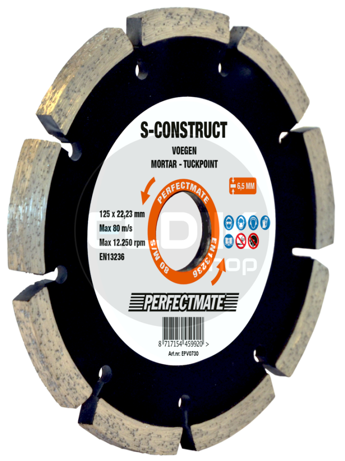 Perfectmate EPV0730 voegenfrees 125mm, asgat 22.23mm