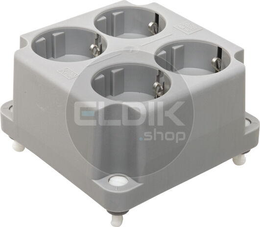 ABB 3640W4S Deksel voor dozen voor montage op de wand/plafond Hafobox Deksel t.b.v. 3640 met 4-voudige WCD, grijs