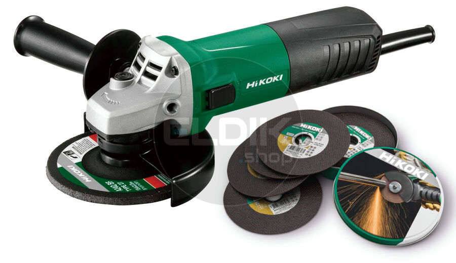 Hikoki G13SR4YGZ/2 Haakse slijpmachine - 125 mm / 730 W + 10 slijpschijven
