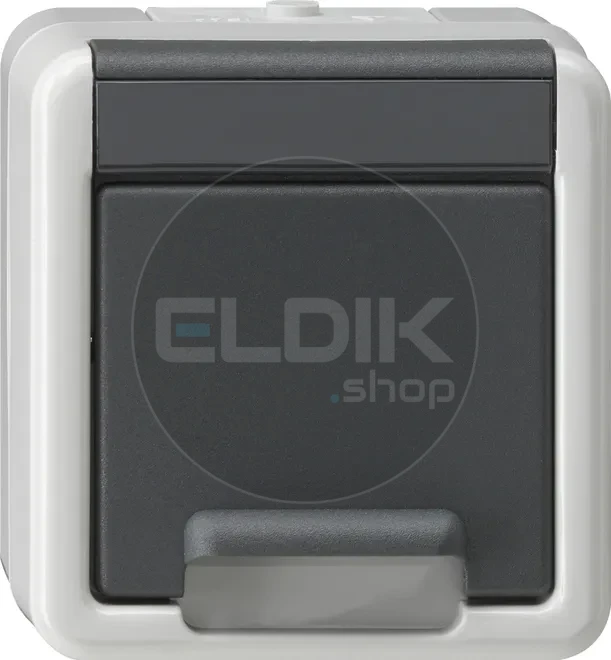 Gira 50122 WCD + RA 1V + klapdeksel IP44 SW Opbouw