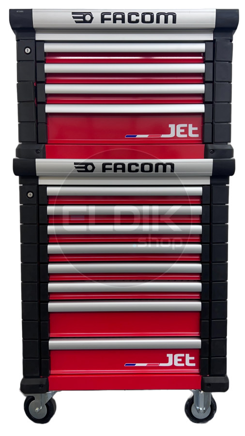 Facom JET Gereedschapswagen – 8 Laden met Opzetkast – M3 - Rood