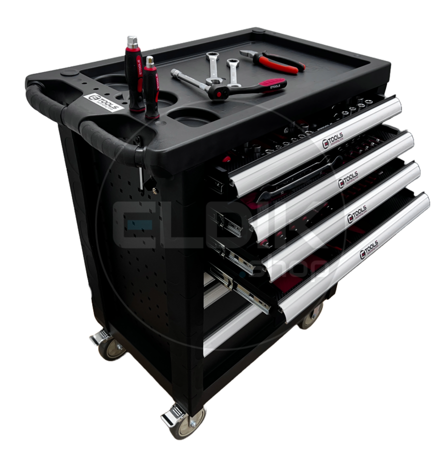 E-Tools 70459 154 Delige Gevulde Gereedschapswagen