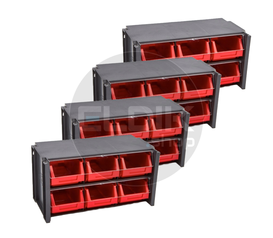 Tayg 306006/4 4 x Stapelbare Wandkast met Klep - 6 Bakken