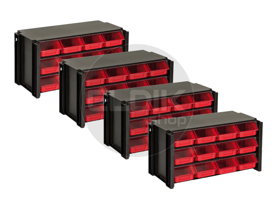 Tayg 312007/4 4 x Stapelbare Wandkast met Klep - 12 Bakken