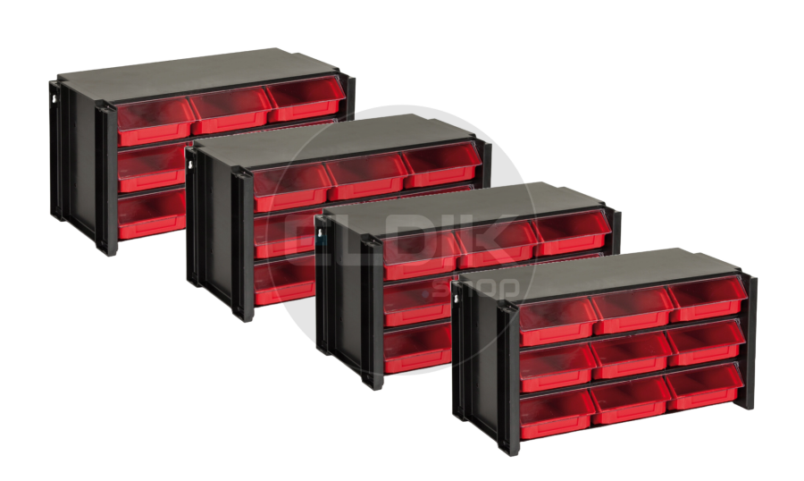 Tayg 309007/4 4 x Stapelbare Wandkast met Klep - 9 Bakken