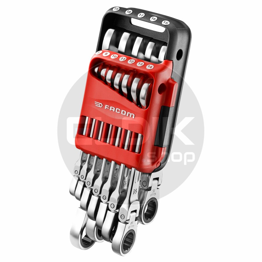 Facom 467BF.JP12PB 12 Delige Scharnierende Ringsteeksleutelset met Ratel
