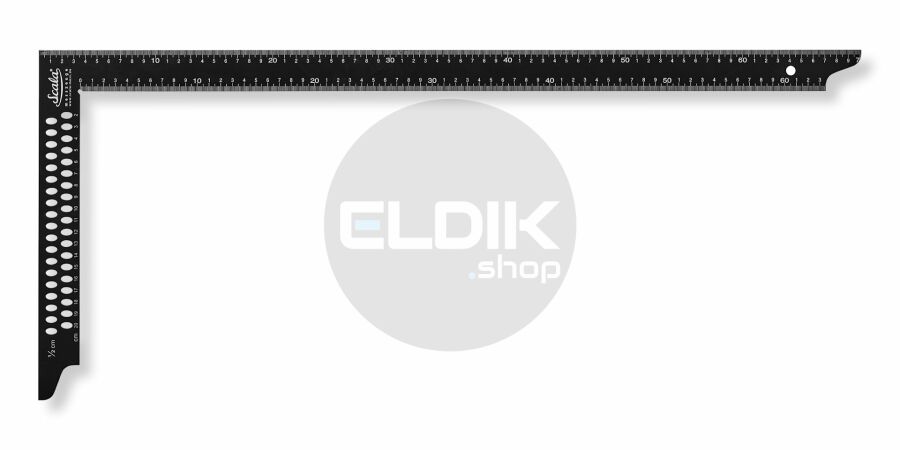 Scala 408333 winkelhaak zwart 700 x 300 mm, met markeergaten