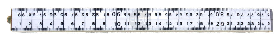 BMI 948109100 G Timmermansduimstok, kunststof, wit, mm-verdeling, 1 m