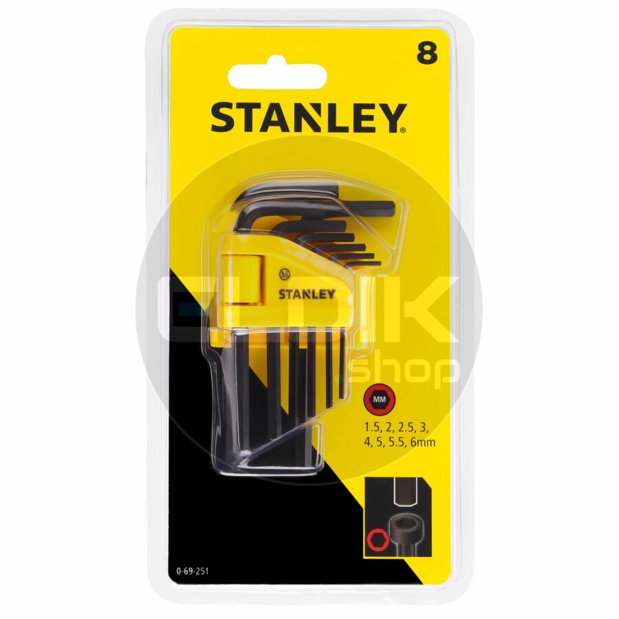 Stanley 0-69-251 Stiftsleutelset 8 Dlg 1,5mm-6mm