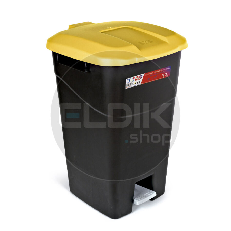Tayg 60P Afvalcontainer met Voetpedaal - 60 Liter - geel - 431012
