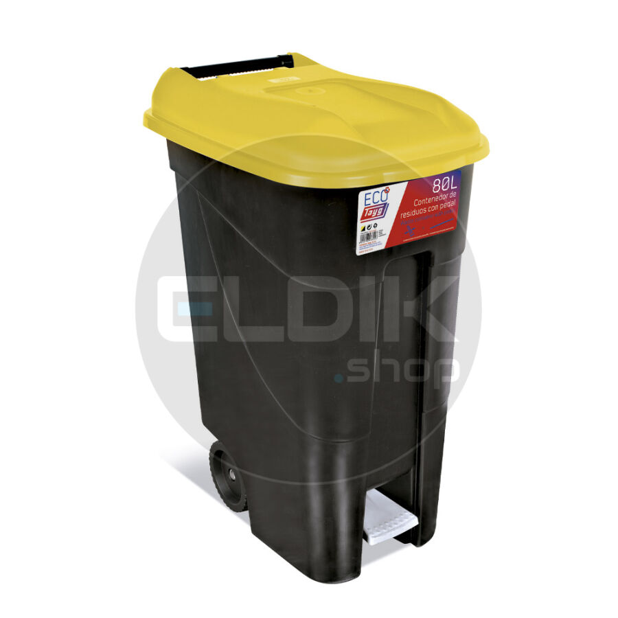 Tayg 80P Afvalcontainer met Voetpedaal - 80 Liter - geel - 433016