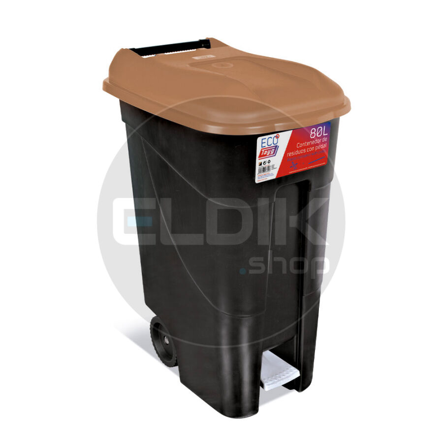 Tayg 80P Afvalcontainer met Voetpedaal - 80 Liter - bruin - 433238