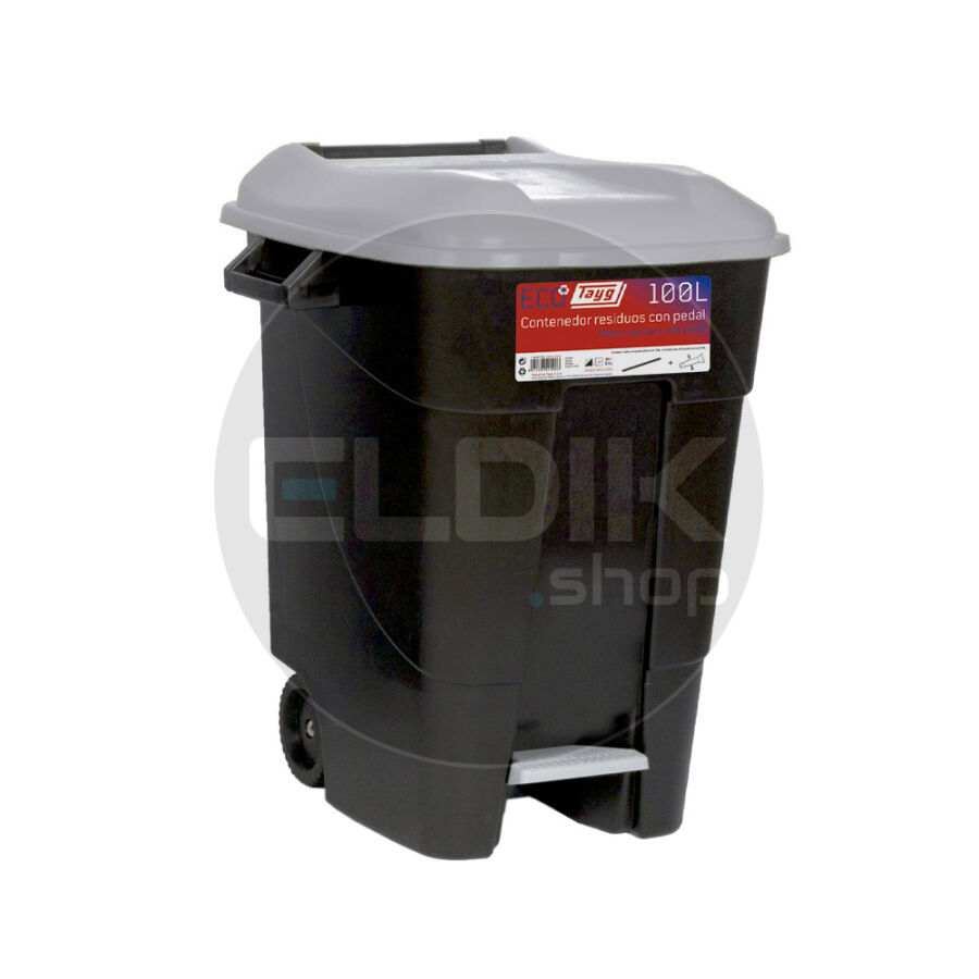 Tayg 100P Afvalcontainer met voetpedaal - 100 liter - grijs - 421006