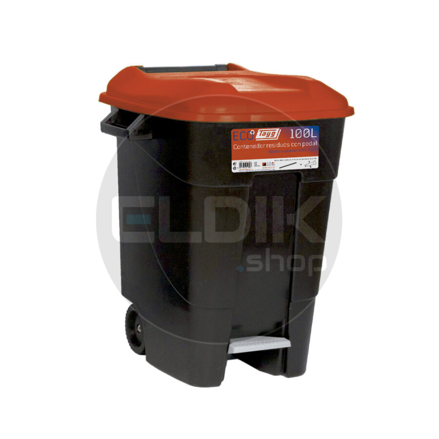 Tayg 100P Afvalcontainer met voetpedaal - 100 liter - rood - 421105