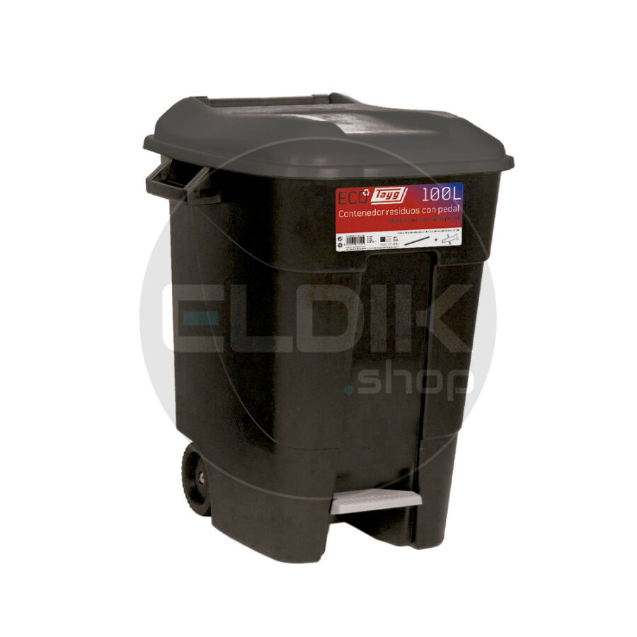 Tayg 100P Afvalcontainer met voetpedaal - 100 liter - zwart - 441073