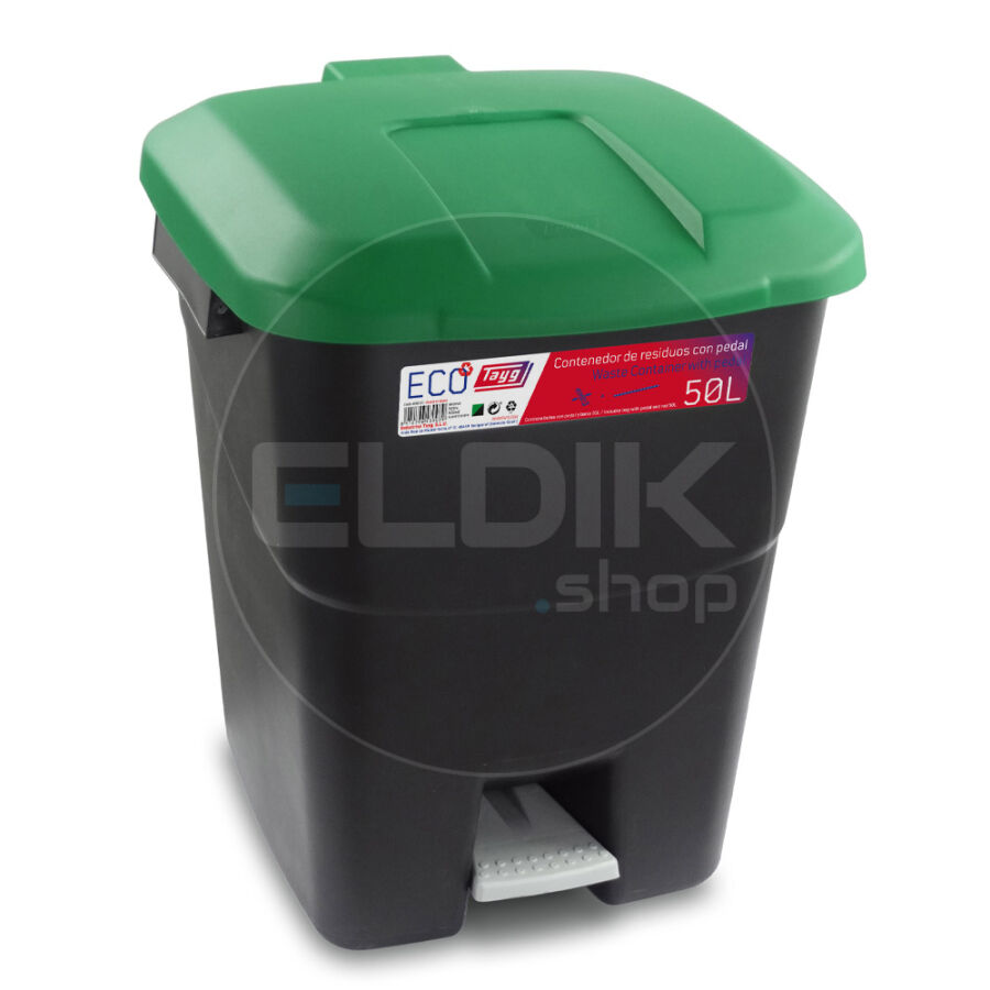 Tayg 50P Afvalcontainer met Voetpedaal - 50 Liter - groen - 430039