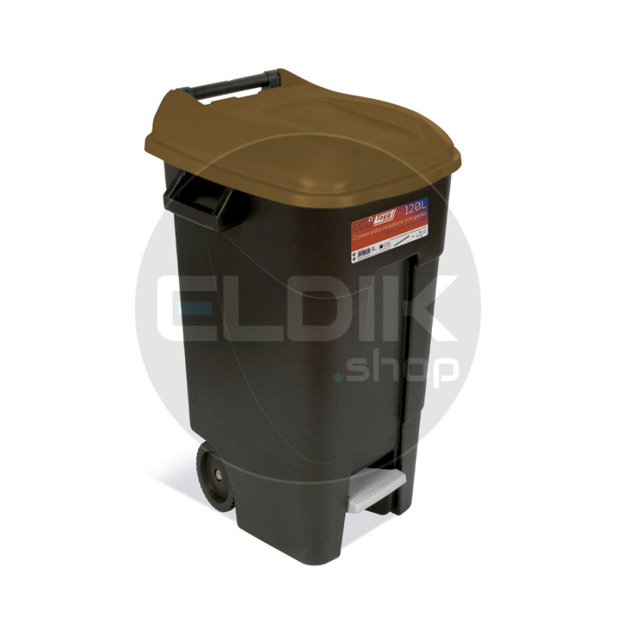Tayg 120P Afvalcontainer met voetpedaal - 120 liter - bruin - 423239